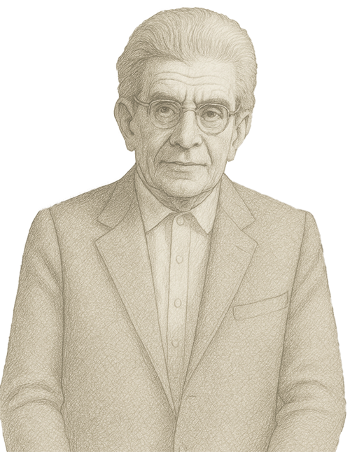 拉康的黑白照片